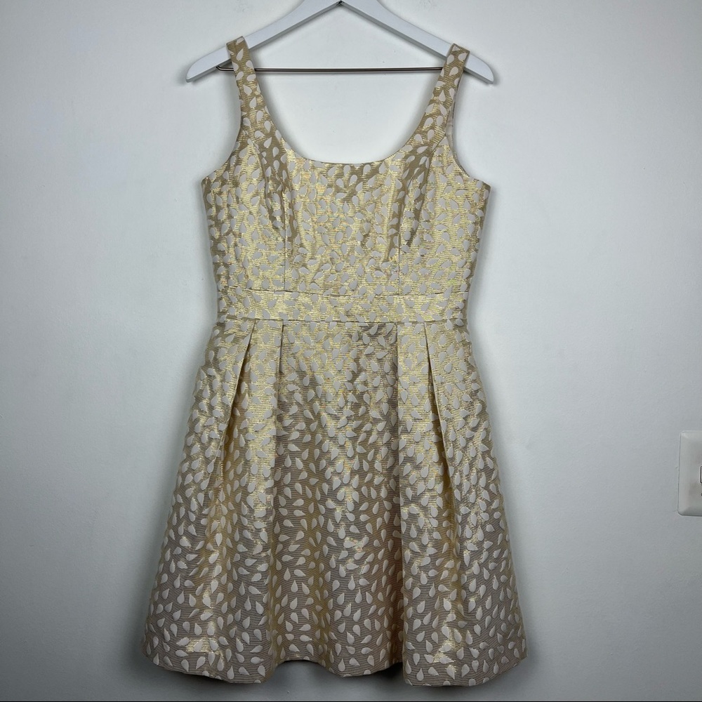 Shoshanna Gold & White Tear Drop Dress